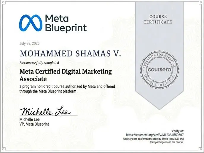 meta blueprint certification of the trusted digital marketing strategist in qatar